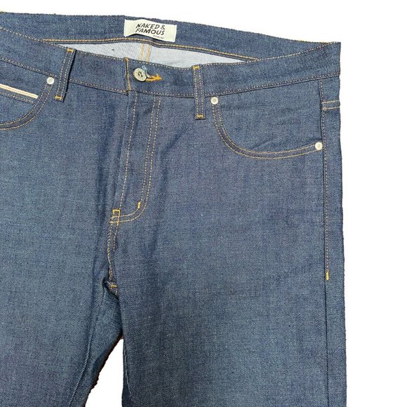 Naked & Famous Denim Jeans Men's Skinny Guy Dirty Fade Selvedge Sz 38 - Picture 3 of 11